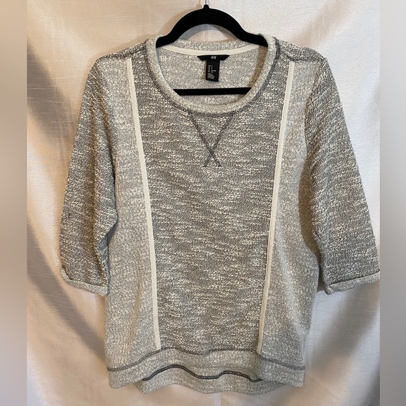 H&M 3/4 Sleeve Knit Sweater  Greyscale Ladies Sm - Picture 11 of 12
